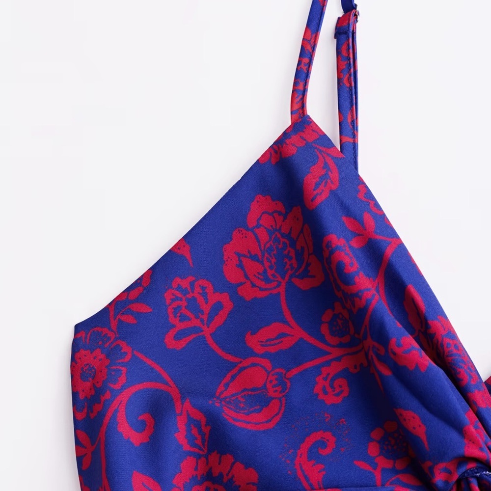 Cupshe Floral Print Knotted V-Neck Maxi Dress - Picture 7 of 11